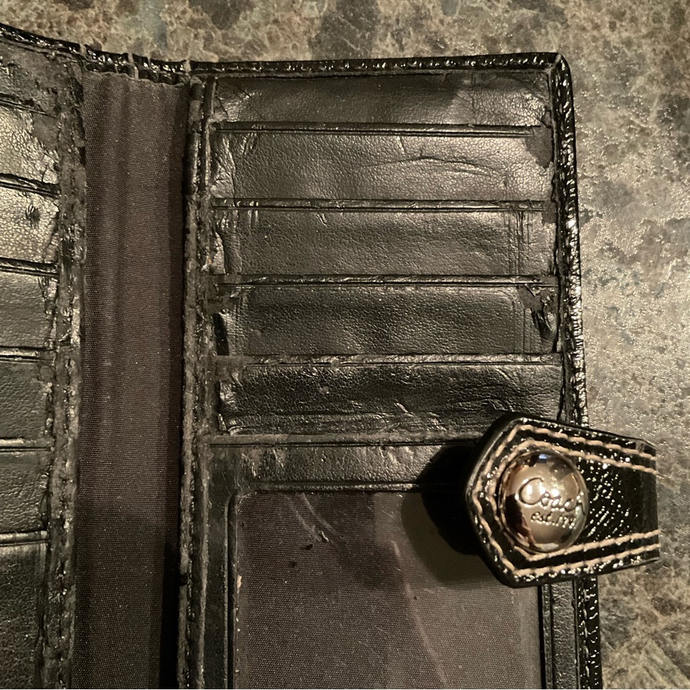 Coach Signature Card Holder in Black and Gray - Picture 4 of 5